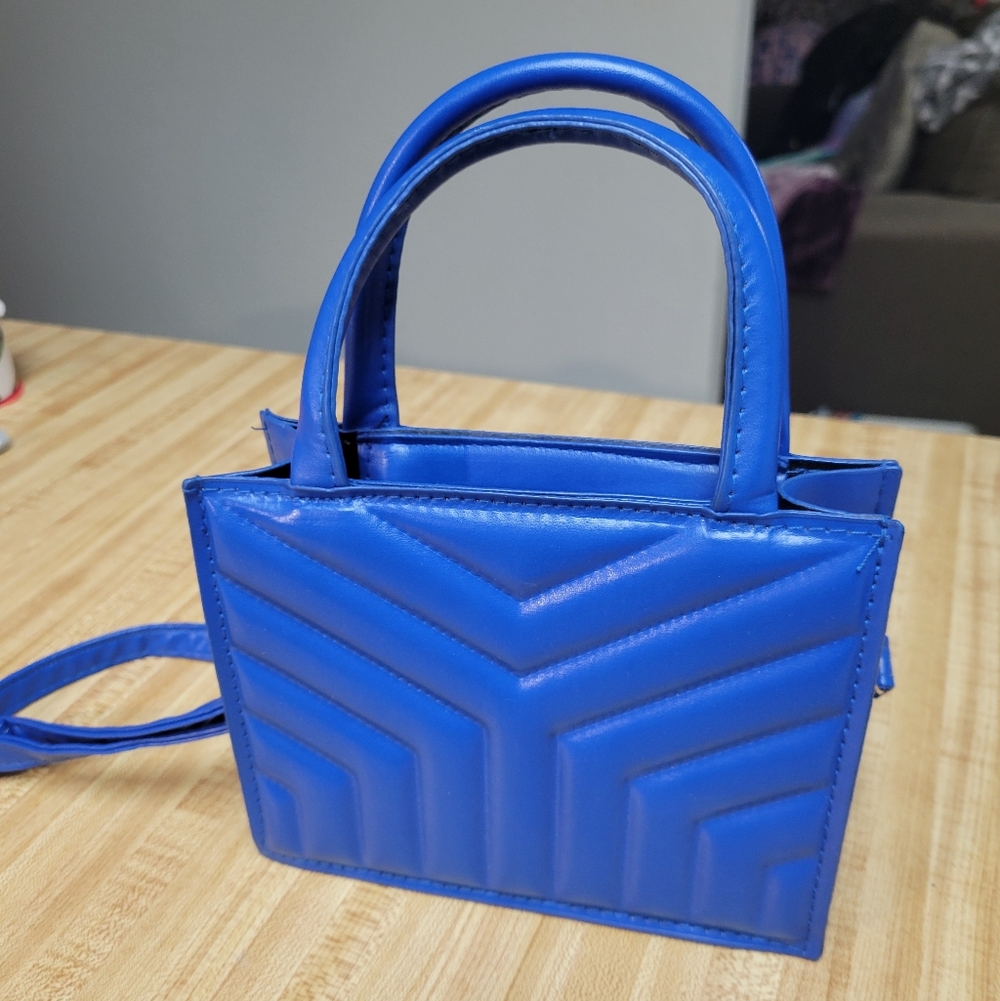 NWOT - Blue Quilted Mini Tote Handbag
